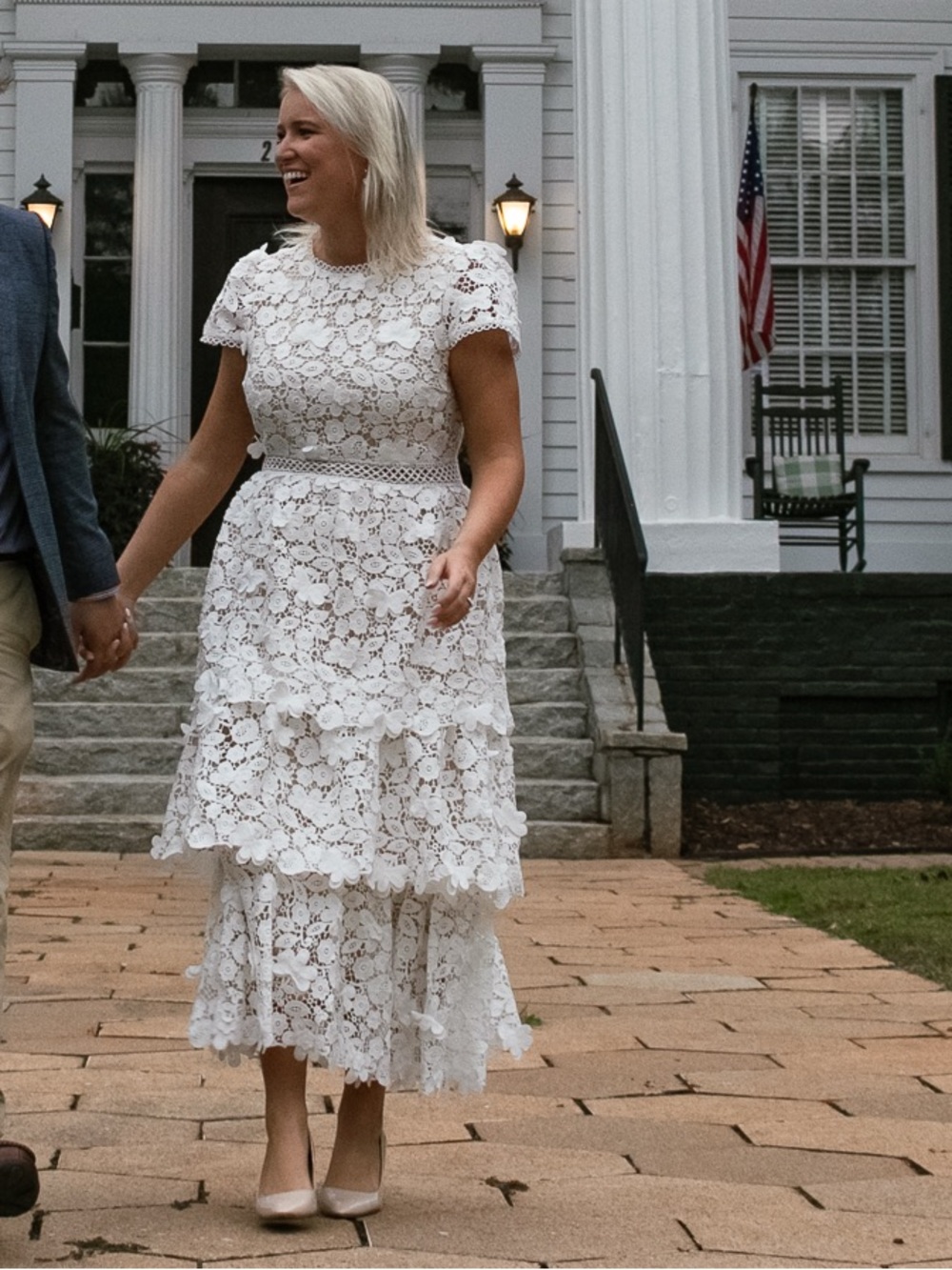 Alberta Floral Midi Dress- White